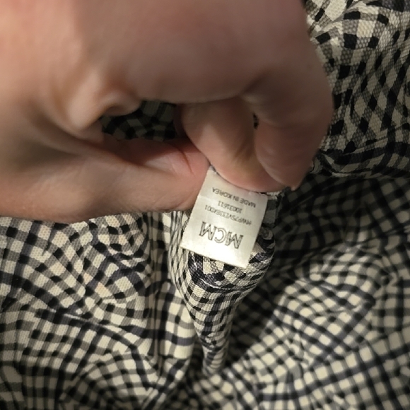 MCM Black Textured Tote and Pouch - Picture 8 of 16